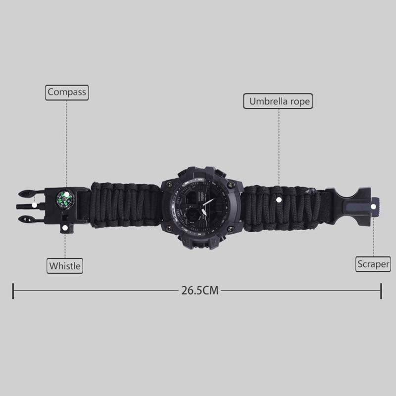 Military Survival Men Watch With Compass/whistle /scraper/Waterproof 30M Outdoor Men Sports G Style -Shock Watch Relogio Masculino