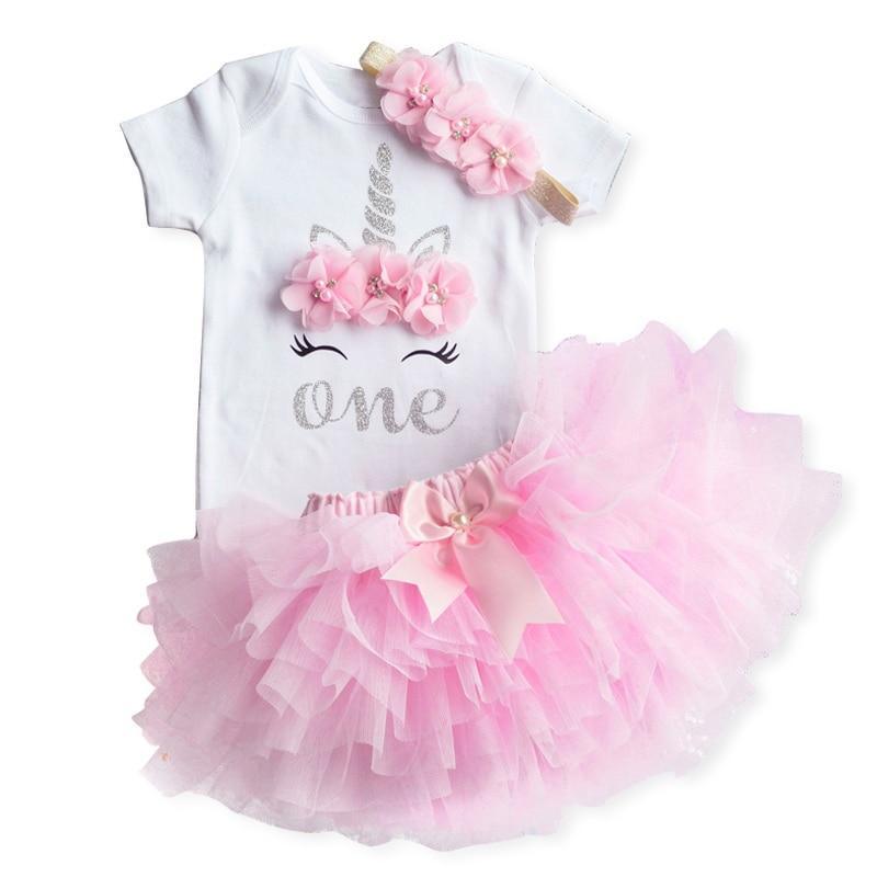 Unicorn Party Dresses For 1 Year Baby Girl Birthday Outfits FOr 1st Birthday Party