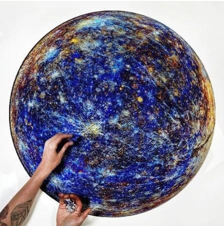 1000PCS/SETColorful Rainbow Round Geometrical Photo Planet Puzzle Adult Kids Educational Toy Puzzle
