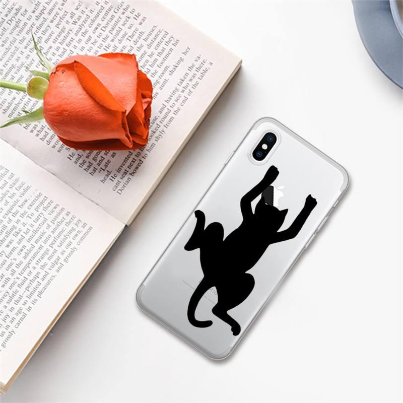 Cute black cat Phone Case for iphone 13 11 12 pro XS MAX 8 7 6 6S Plus X 5S SE 2020 XR case Cute Cat Slim Fit Glossy Stylish Cover Soft Shockproof Phone Case