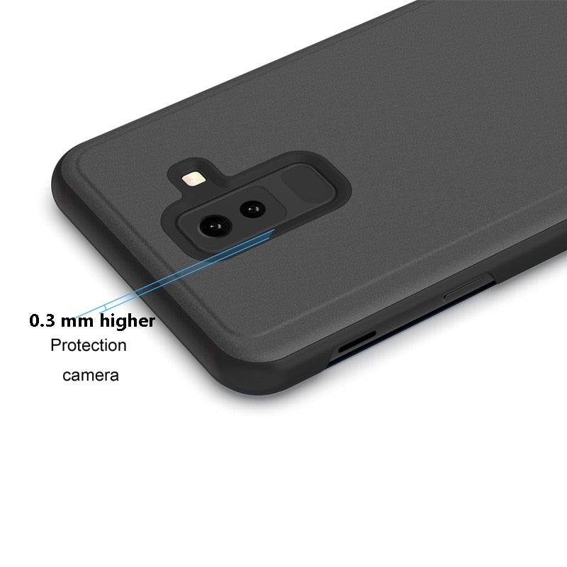 Smart Flip Phone Case For iPhone X XR XS 5 5S SE 7 8 6 6S Plus 11 12 13 Mini Pro Max 2020 Mirror Window Standing Holder Cover Mirror Screen Smart Plating Case 360 Full Body Ultra Thin Intelligent Protective Case