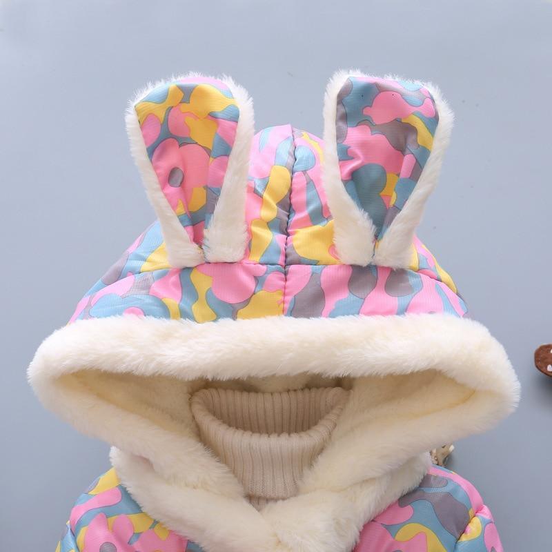Luxury Newborn Children Plus Cute Hooded Cotton Jacket Infant Clothing for Baby Girls In Elegant Colorful Design For Winter
