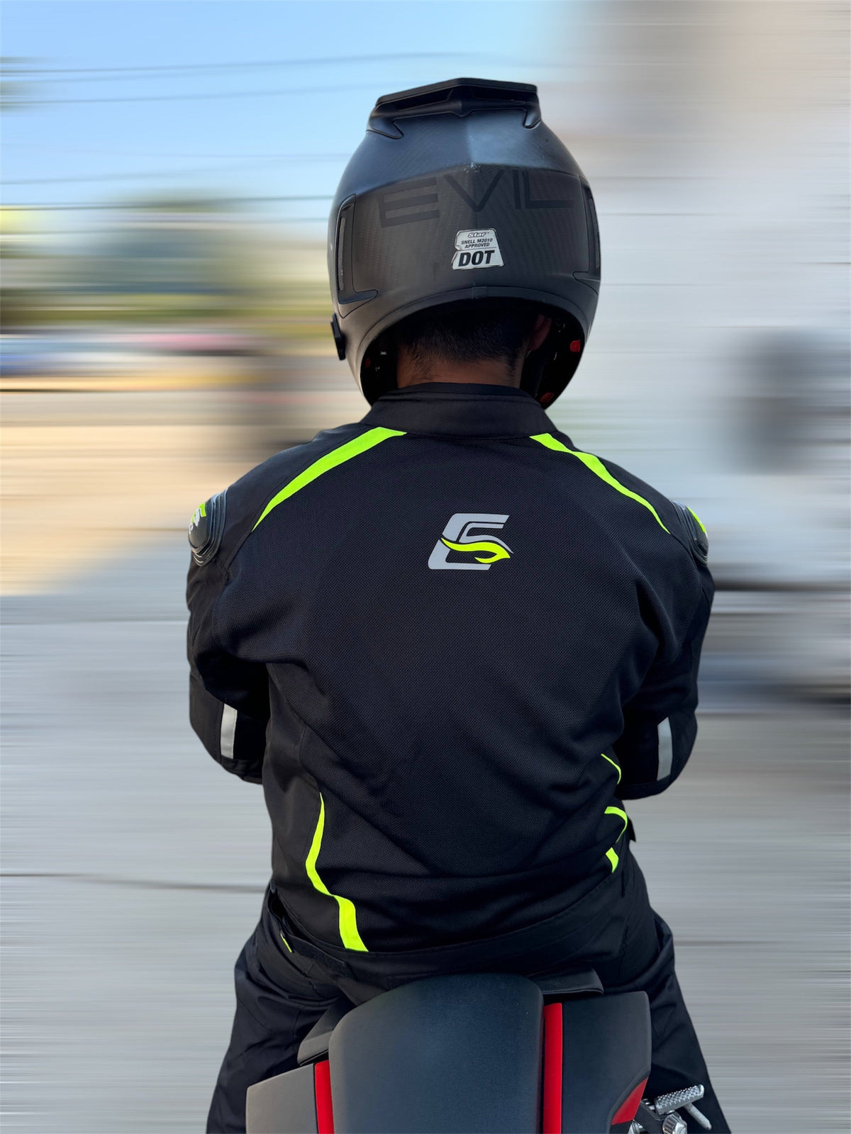 Men’s High Premium Quality Summer 4 Pockets Waterproof Motorcycle Black/Fluorescent Jacket-