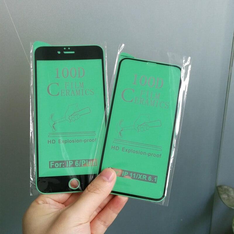 3PCS 100D Ceramic Protective Glass For iPhone 14 13 12 Mini 11 Pro XR XS Max X 8 7 Plus SE 2020 Soft Screen Protector Film Series Tempered Glass Screen Protector