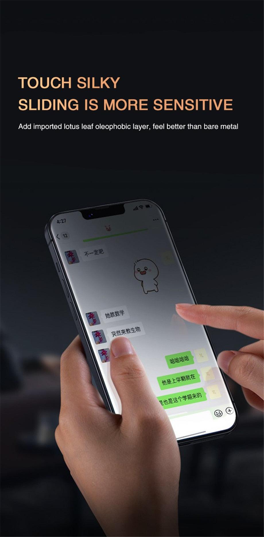 3PCS Privacy Screen Protector For iPhone 14 PRO MAX Anti-Spy Glass For iPhone 13 12 11 XS Max XR 7 8 Plus SE 2022 Tempered Glass 9H Hardness Tempered Glass Anti Spy Case Friendly Screen Protector