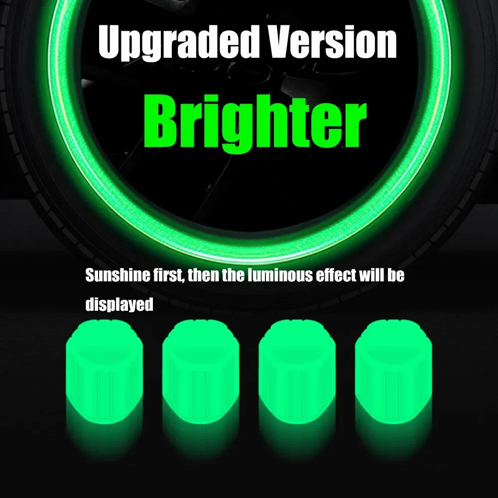 4PCS Luminous Valve Stem Caps