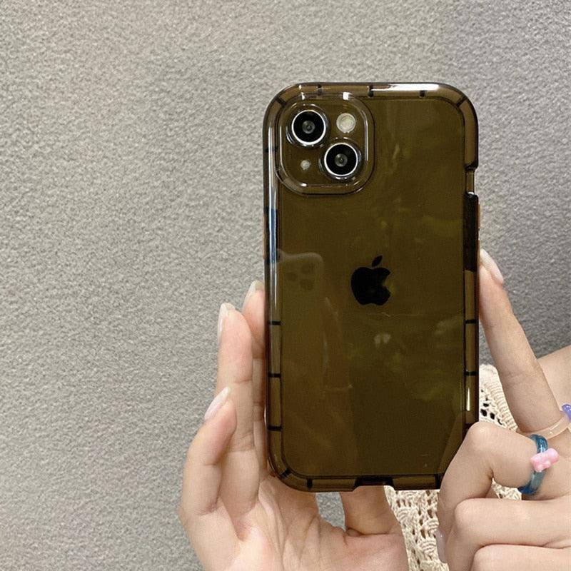 Luminous Shockproof Bumper Phone Case For iPhone 11 14 Pro Max 12 11 13 Pro Max X XR XS Max Transparent Back Cover Full Bumper Case Strong Classic Phone Case