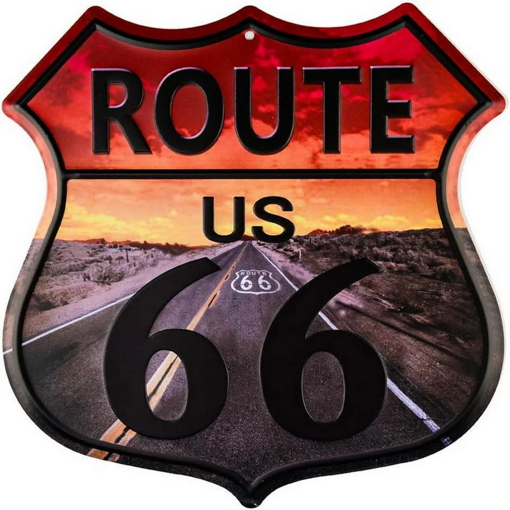 Route 66 American Dreams Shield Metal Tin Signs Posters