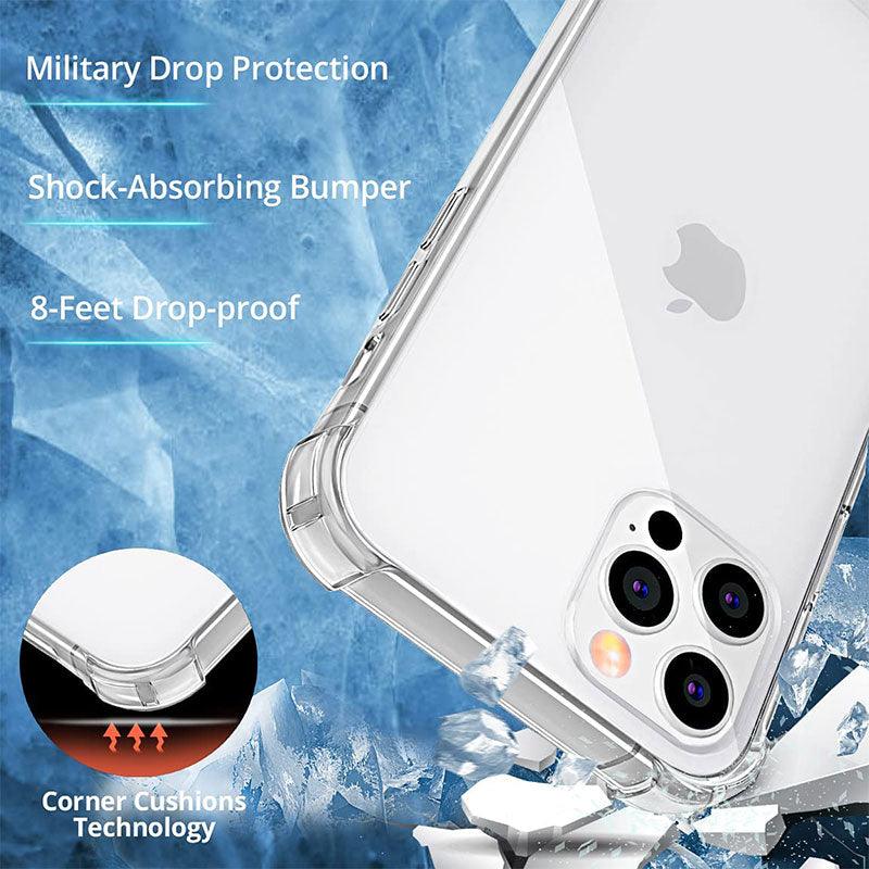 Thick Shockproof Silicone Phone Case For iPhone 14 13 12 11 Pro Max Mini X XS XR 8 7 6 Plus Lens Protection Case Back Cover Super Clear Transparent Hard Back Strong Durable Frame Cases for iPhone