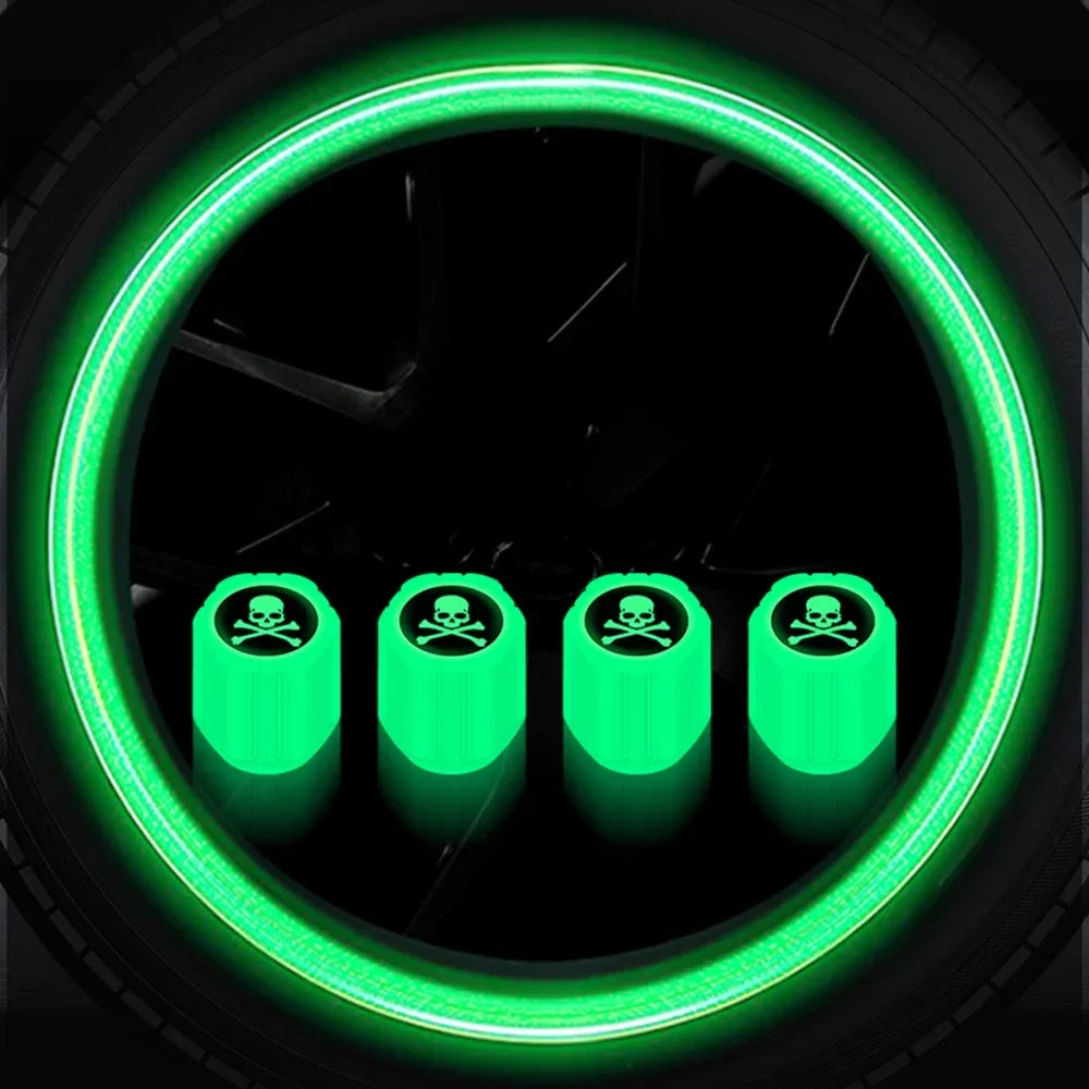 4PCS Luminous Valve Stem Caps