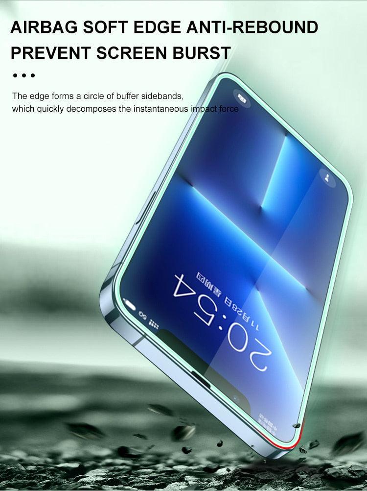 2Pcs Luminous Protective Glass For iPhone 14 13 12 11 Pro Max X XR XS Screen Protector For 7 8 6 Plus SE3 Glowing Tempered Glass Luminous Glowing Tempered Glass Screen Protector for iPhone