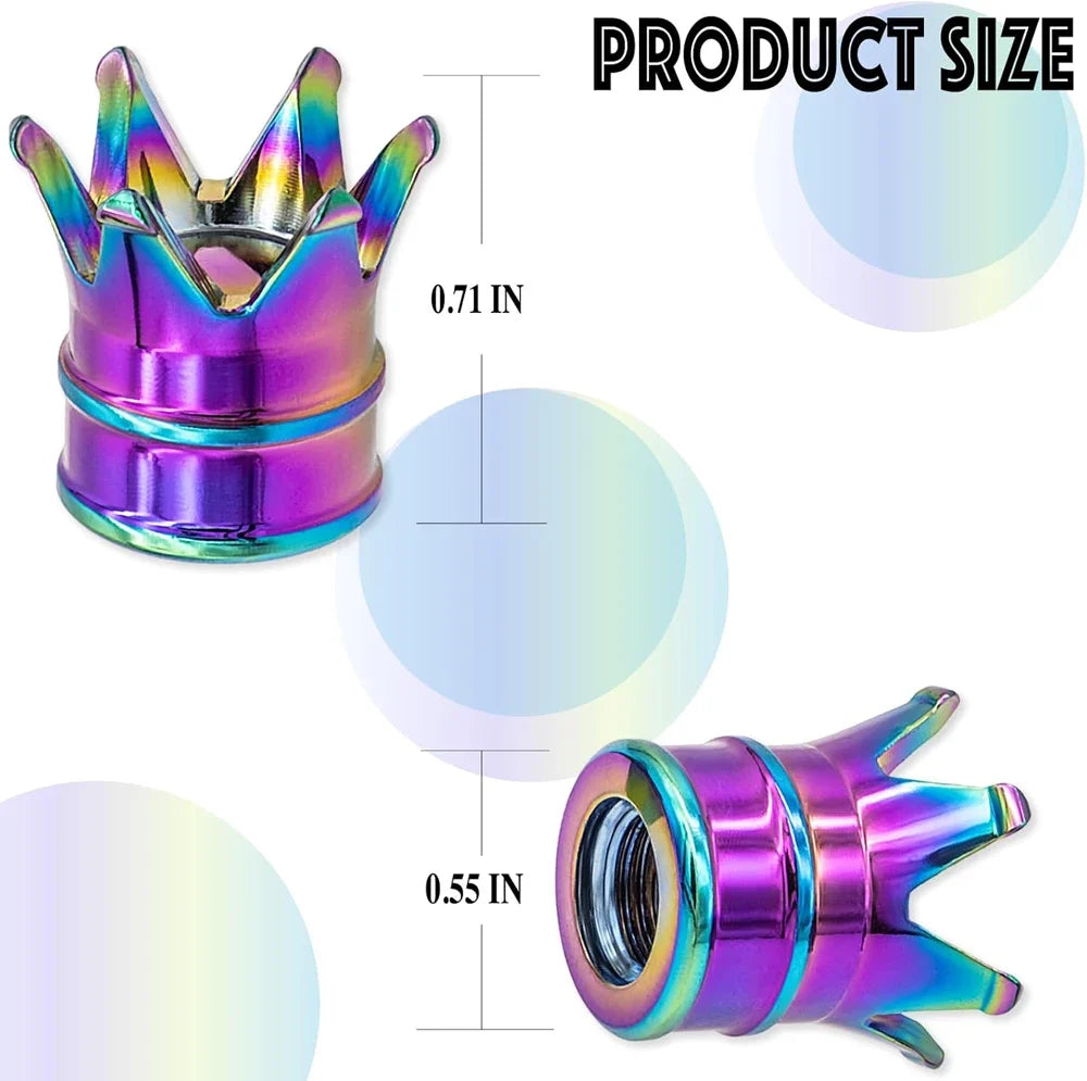 4PCS Crown Valve Stem Caps