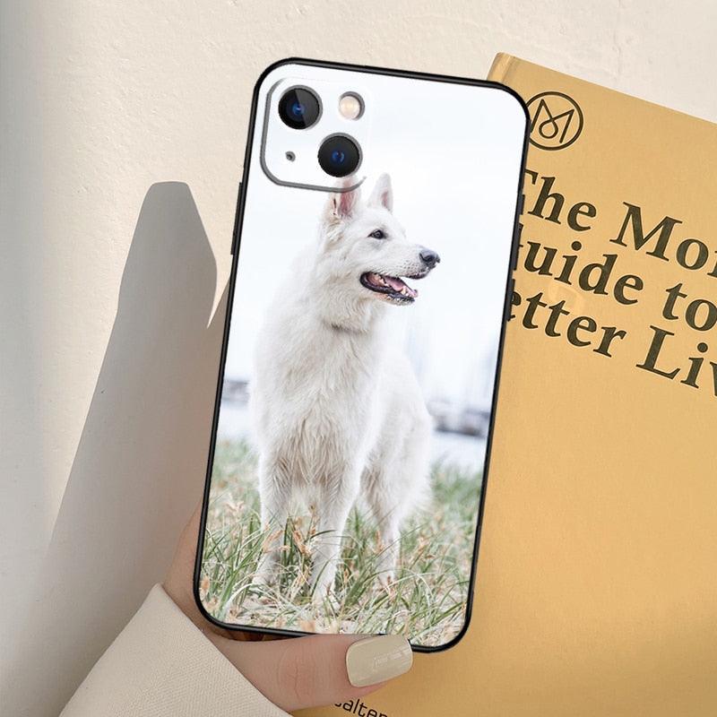 Cartoon German Shepherd Phone Case MAsk Dog Case For iPhone 13 12 Mini 11 14 Pro Max 6S 8 7 Plus SE 2022 2020 X XS Max XR Back Cover Poodle Dog Phone Case Compatible with iphone