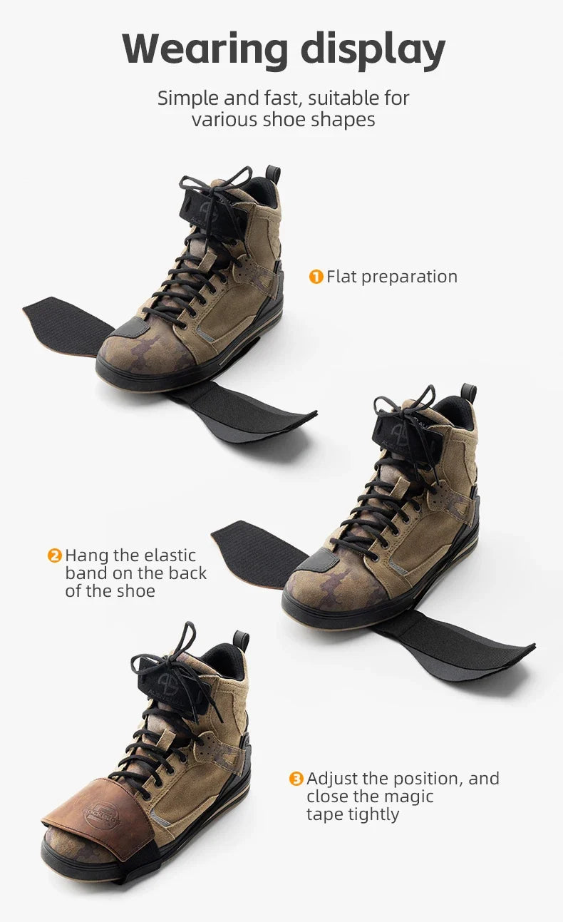 ROCKBROS Motorcycle Shift Lever Shoe Cover Non-slip And Wear Resistant Leather Motorcycle Shoes Protection Gear Shift Pad