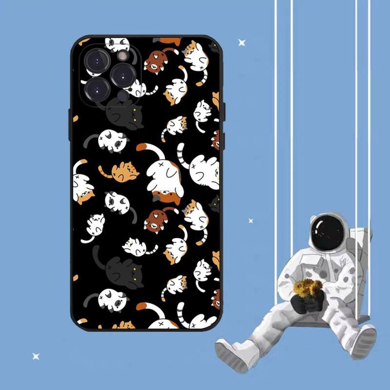 Cat Cute Art Phone Case For Iphone 8 7 6 6s Plus X Se 2020 Xr Xs 14 11 12 13 Mini Pro Max Mobile Case Transparent Soft Protective Clear Case Compatible For Iphone