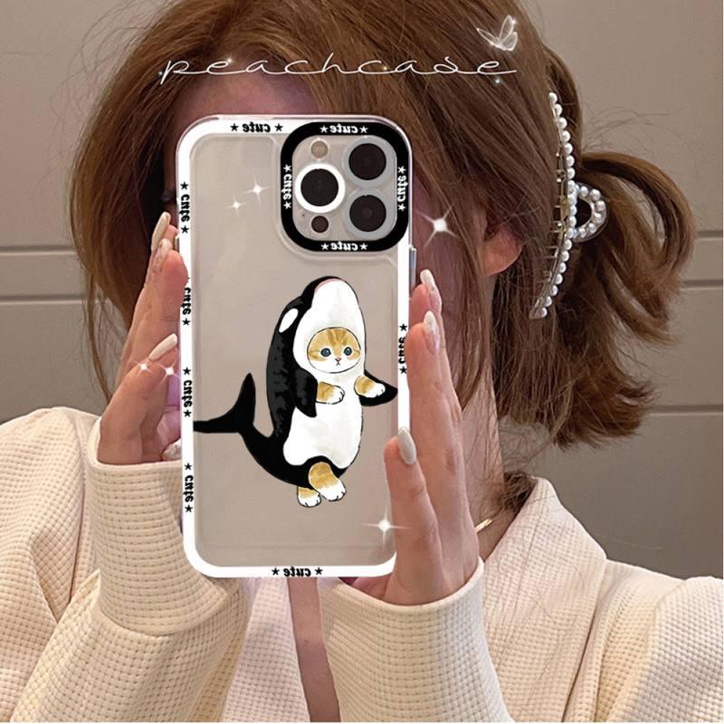 Cute Cat Phone Case for iPhone 11 12 13 Mini Pro Max 14 Pro Max Case shell Blank Printable Phone Case for Soft Rubber Cool Polish Phone Case