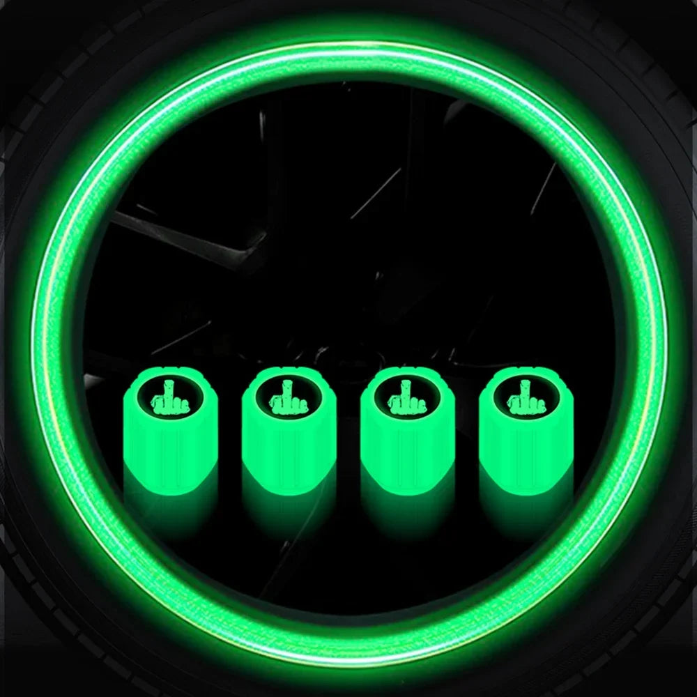 4PCS Luminous Valve Stem Caps