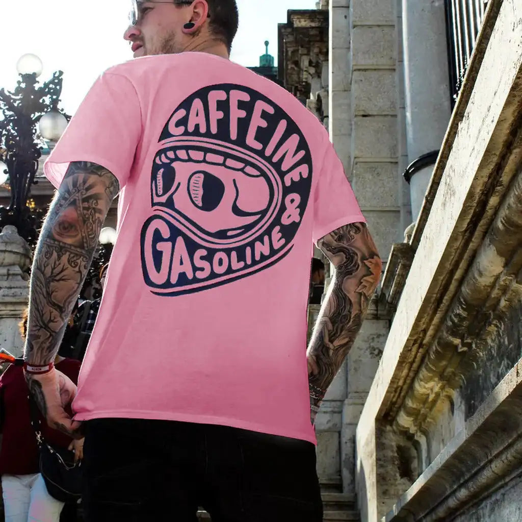 Caffeine & Gasoline Graphic Cotton T-shirt Unisex