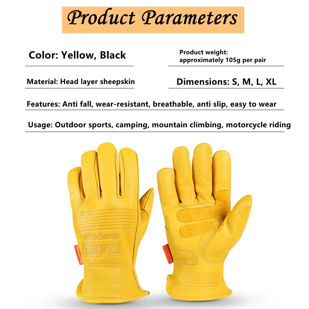 Shockproof & Waterproof & Windproof Leather (Sheep) Gloves