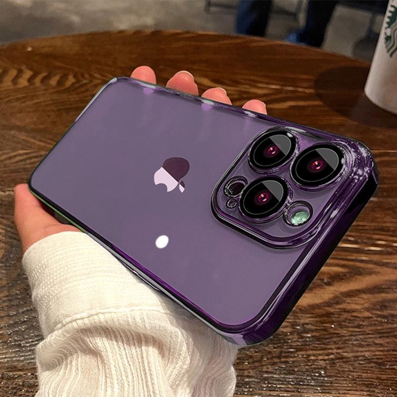 Luxury Square Transparent Case For iPhone 11 Pro Max Mini XR X XS Max 8 7 Plus Silicone Cover Protection Non-Yellowing Shockproof Phone Case for iPhone Elegant Transaprent Design For Iphone