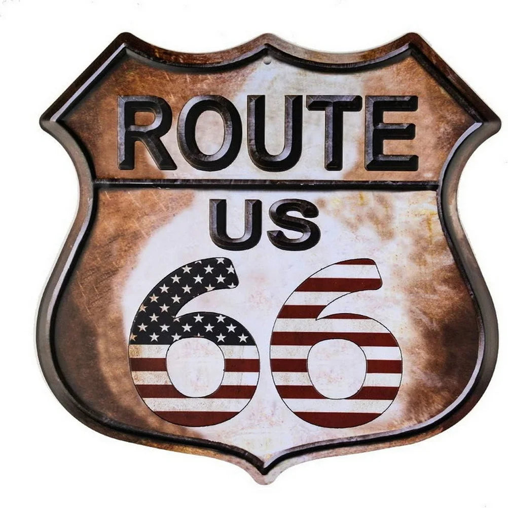 Route 66 American Dreams Shield Metal Tin Signs Posters