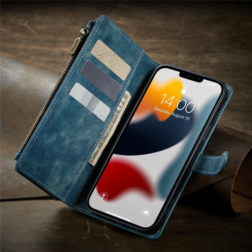 Vintage Card Holder Leather Wallet Case for iPhone 11 12 13 14 Pro Max Mini XR XS Max 8 7 6s Plus SE Storage Pocket Cover Flip Case PU Leather Protective Case With Magnetic Closure