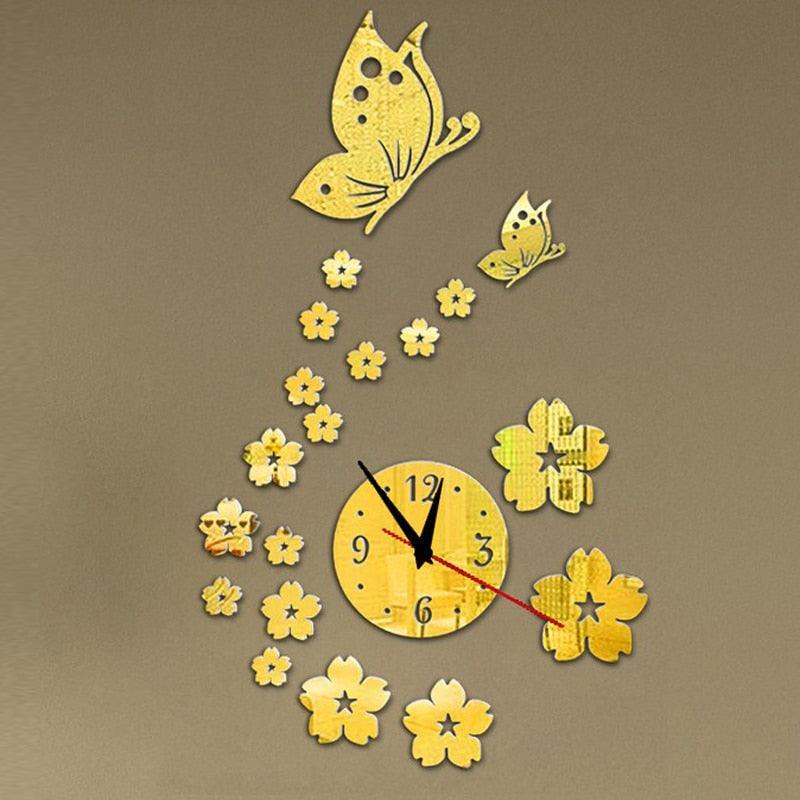 Acrylic Clocks Watch Wall Clock Modern Design 3D Mirror Watches Home Decoration Living Room 3D Mirror Surface Wall Clock Creative Mute Wall Stickers for Home Living Room Office Decoration Gifts
