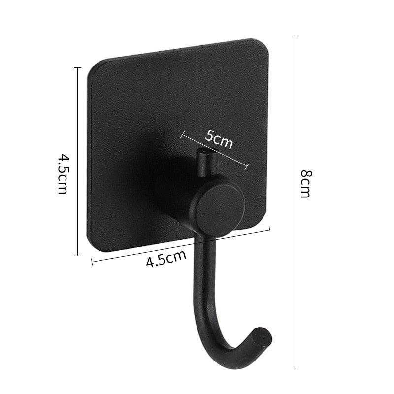 Adhesive Wall Hooks Mounted Door Key Cloth Coat Bathroom Robe Hanger Kitchen Hardware Rack Shelf Bag Hook Organizer For Hanging Bathroom Toilet Sticky Hook