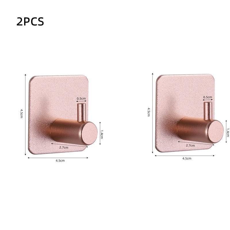 Adhesive Wall Hooks Mounted Door Key Cloth Coat Bathroom Robe Hanger Kitchen Hardware Rack Shelf Bag Hook Organizer For Hanging Bathroom Toilet Sticky Hook