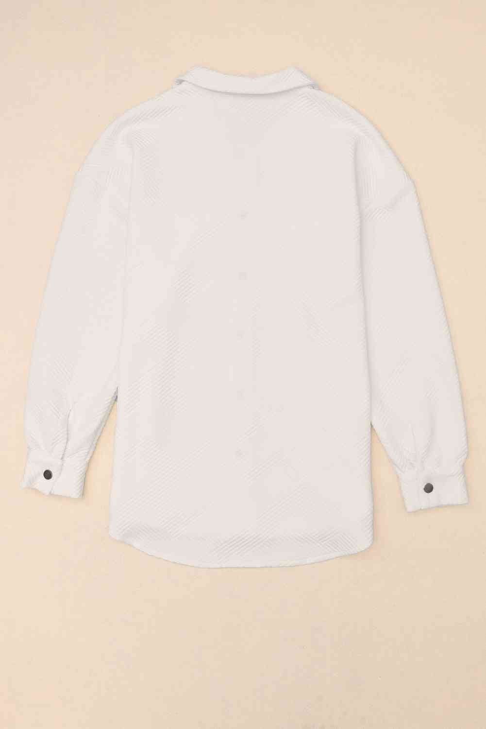 Cloudy Blue Snap-Front Collared Jacket with Pockets Lightweight and Versatile Jacket