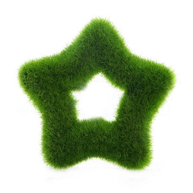 Artificial Lawn Simulation Grass Pile Simulation Flocking Love Star Bonsai Fake Flower Grass Ball For Home Decorations Ornaments Gifts