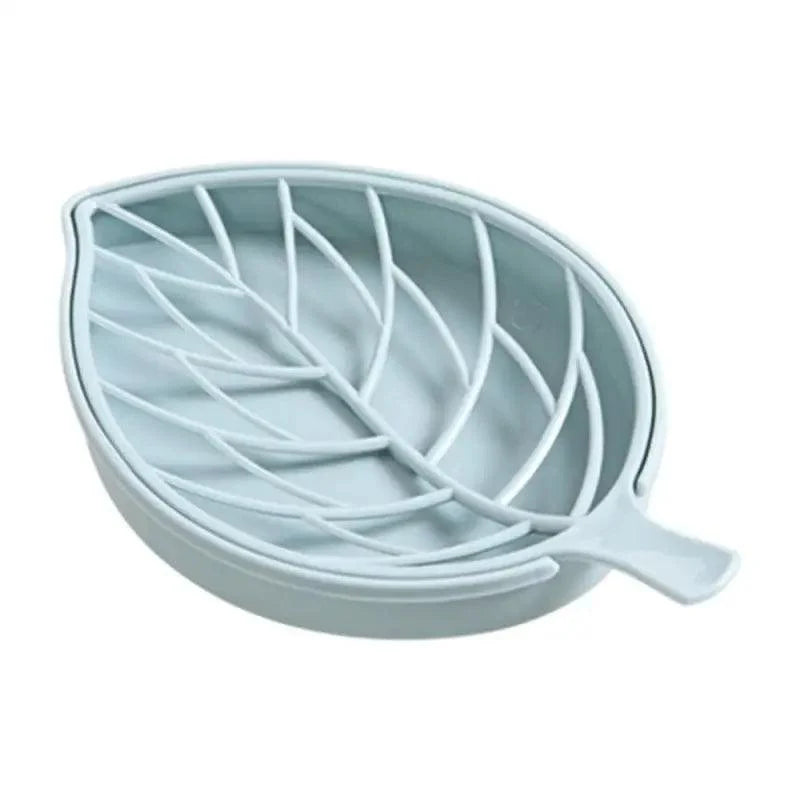 Bathroom Accessories Dish Plate Case Home Shower Leaf Shape Holder Container Soap Box Plastic Soap Box Dispenser Soap Rack Soap Dishes Leaf-Shaped Shower Soap Bar Holder With Draining Tray Fashionable Soap Dishes For Shower Kitchen