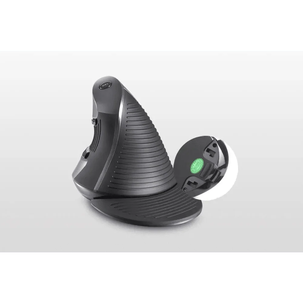 Black Ergonomic Design Office Vertical Mouse 6 Buttons 600/1000/1600 DPI Right Hand Mice With Wrist Mat Better Performance Mouse For PC Desktop Laptop