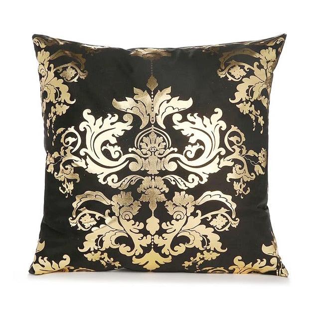 Black Gold Pillow Geometric Cushion Hot Pillows For Chairs Seat Pillowcase Black Striped Pillow Case Luxury Soft Cushion Covers Decor Home Livingroom Decoration 45x45CM