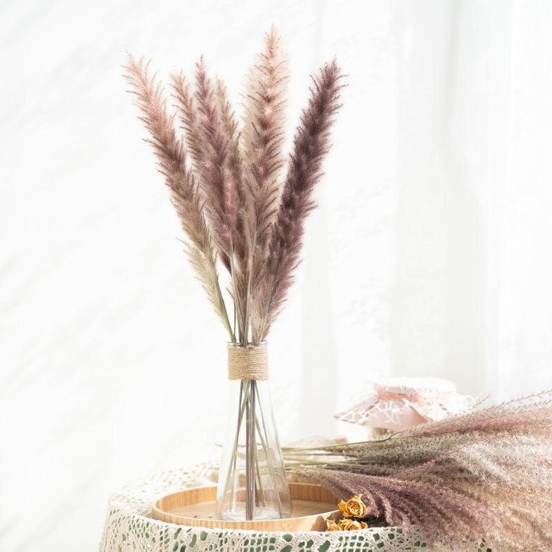 Bulrush Natural Dried Flowers Artificial Branch Pampas Grass Phragmites Fake Flower Wedding Home Decoration Christmas Decor