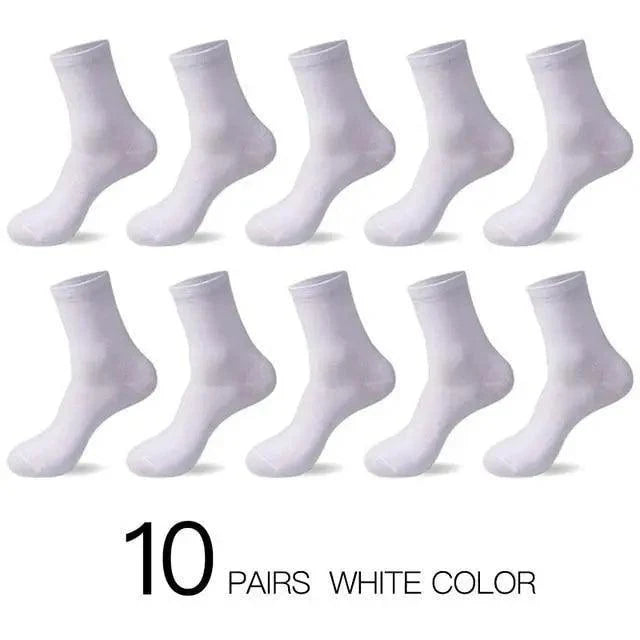 Business Simple White Cotton Socks 10 Pairs Men Breathable Socks Spring Summer Socks for Men Heavy Duty Reinforced Cotton Socks For Men