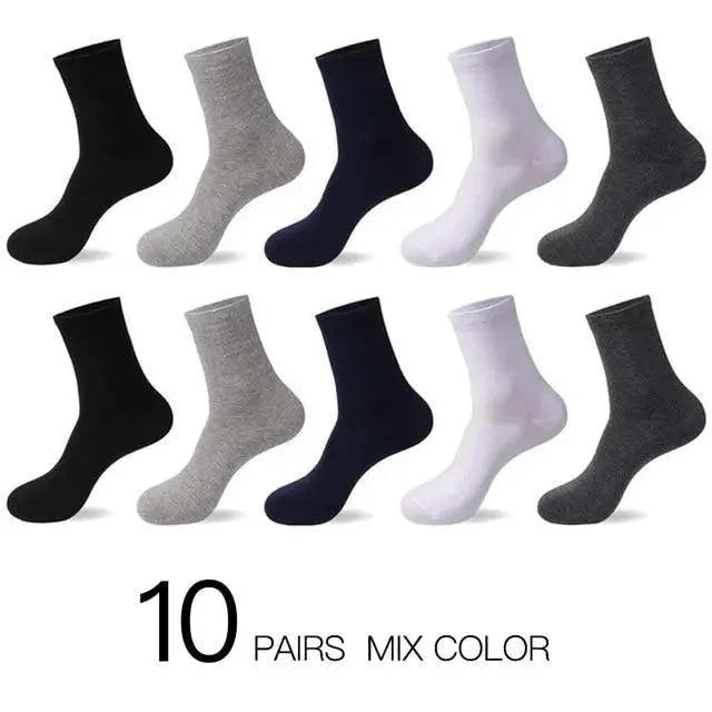 Business Simple White Cotton Socks 10 Pairs Men Breathable Socks Spring Summer Socks for Men Heavy Duty Reinforced Cotton Socks For Men
