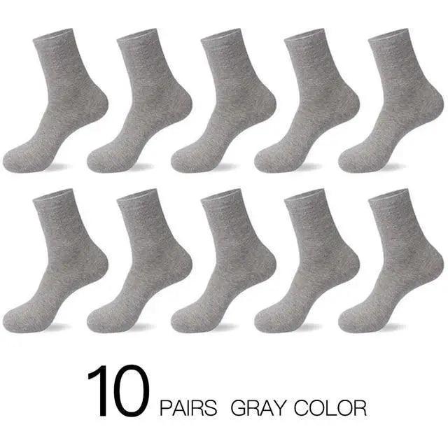 Business Simple White Cotton Socks 10 Pairs Men Breathable Socks Spring Summer Socks for Men Heavy Duty Reinforced Cotton Socks For Men