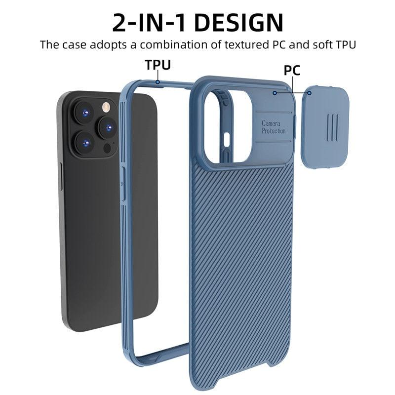 Camera Case Wireless Charging with Sliding Lens Cover Slim Magnetic Case For iPhone 13Pro Slide Lens Protection Magnetic Wireless Charging Phone Case For iPhone 13 12 Pro Max 13 Shockproof iphone Cover