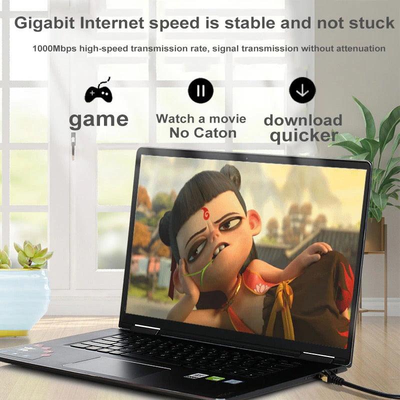 Cat6 Round Ethernet Cable RJ45 Cat6 Lan Cable Internet Modem Laptop Router Network Ethernet Cable Plated RJ45 Connectors Ethernet LAN Cable For Laptop Game Console