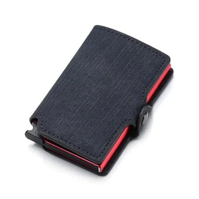 Classic Multifunction Automatic Aluminum Alloy Leather Credit Card Holder Retro New Pop-Up Card Ejector Business Wallets For Men