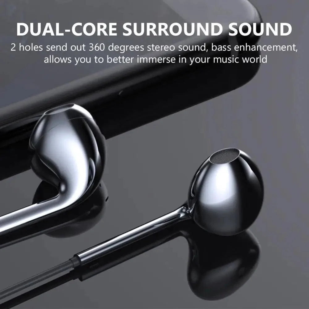 Classic Stereo 3.5mm Wired Control Earphone Stereo Headphones With Control Noise Isolating