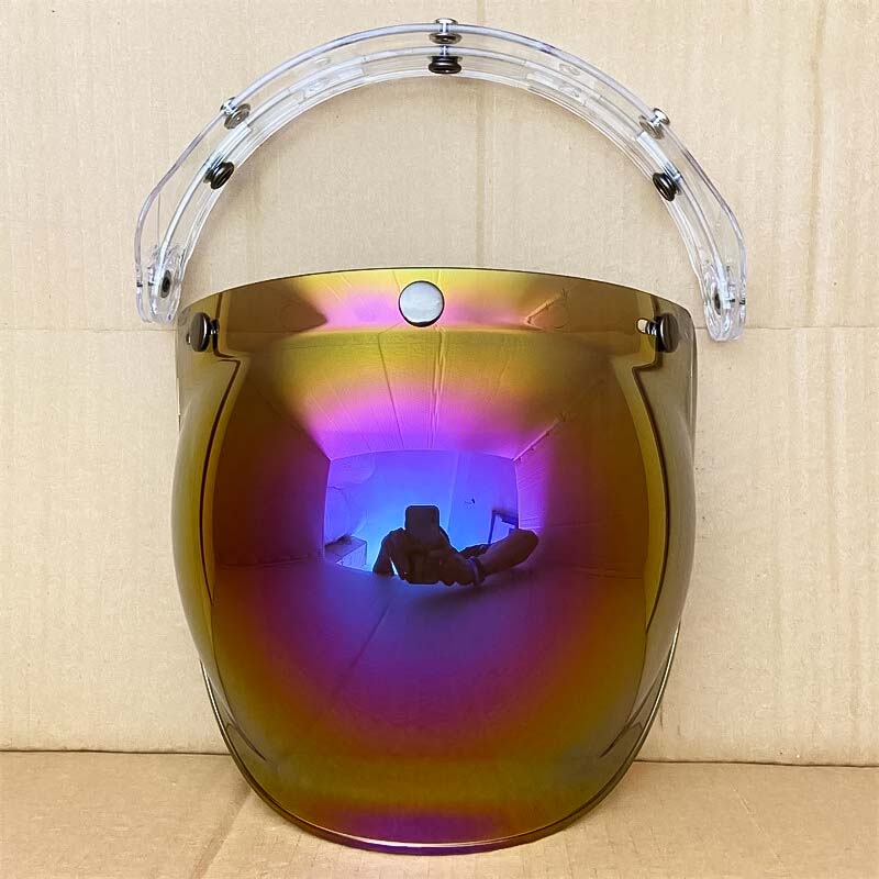 Retro Bubble Shield Visor – Three-Buckle Design