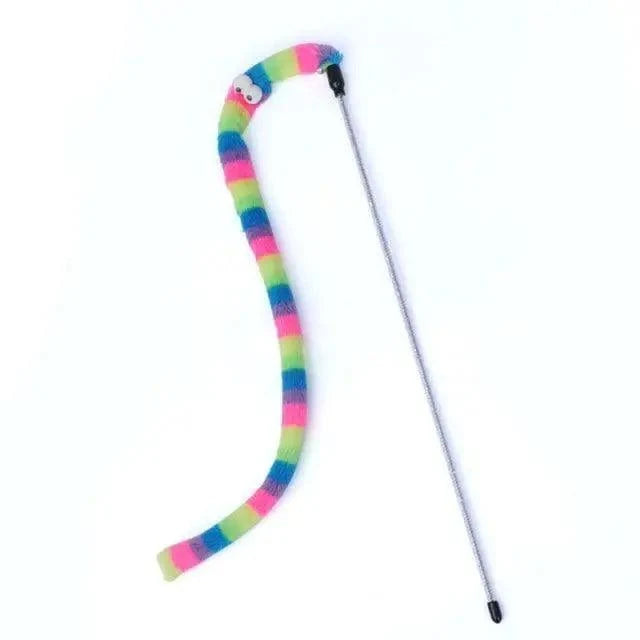 Colorful Rod Wand Feather Teaser Exerciser For Cats Soft Funny Interactive Toy For Pets Cute Cat Accessories