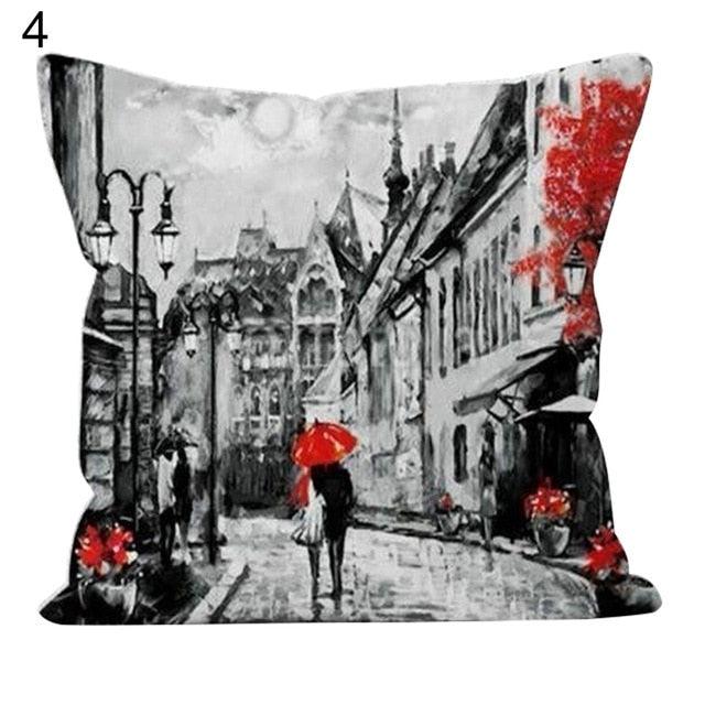 Comfortable Pillowcase Eiffel Tower Romantic Couple Pillowcase Valentine's Day Throw Pillow Covers Couple Romantic Kissing Under Eiffel Tower And Big Ben Decorative Pillow Case Cushion Cover Decorative Pillowcase