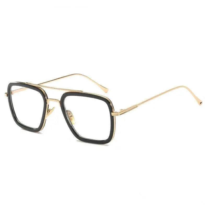 Cool Glasses Modern Elegant Cosplay Vintage Retro Sunglasses Vintage Aviator Square Sunglasses for Men Gold Frame Retro Classic Sunglasses
