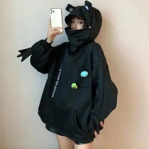 Cool Women Hoodie Perfect Sleeping Frog Pullover Winter Sense Hooded Modern Casual Sweatshirts Cute Funny Style Comfortable Frog Pullover Hoodie For Women