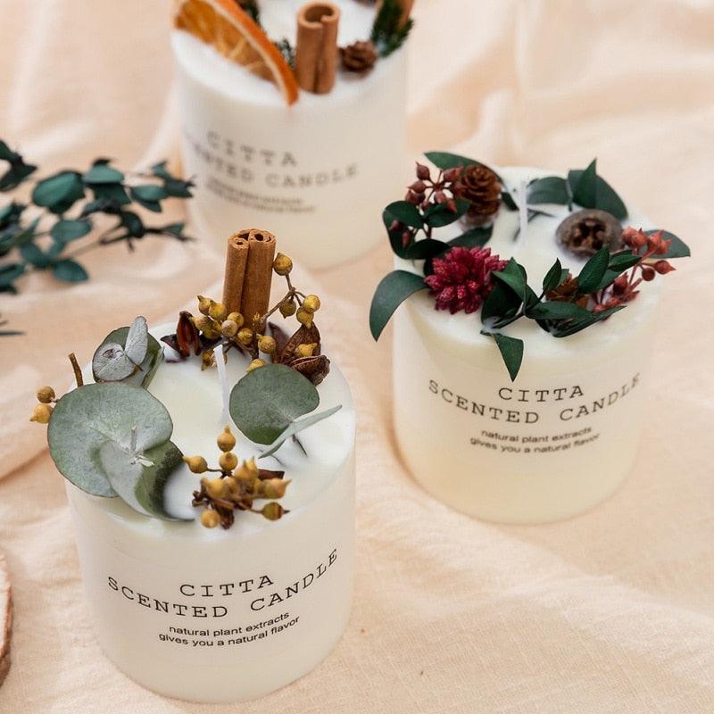 Creative Soy Wax Romantic Aromatherapy Candles Pure Natural Pillar Candles Pillar Candles Christmas Wedding Party Home Decoration Gift Wedding Party Holders