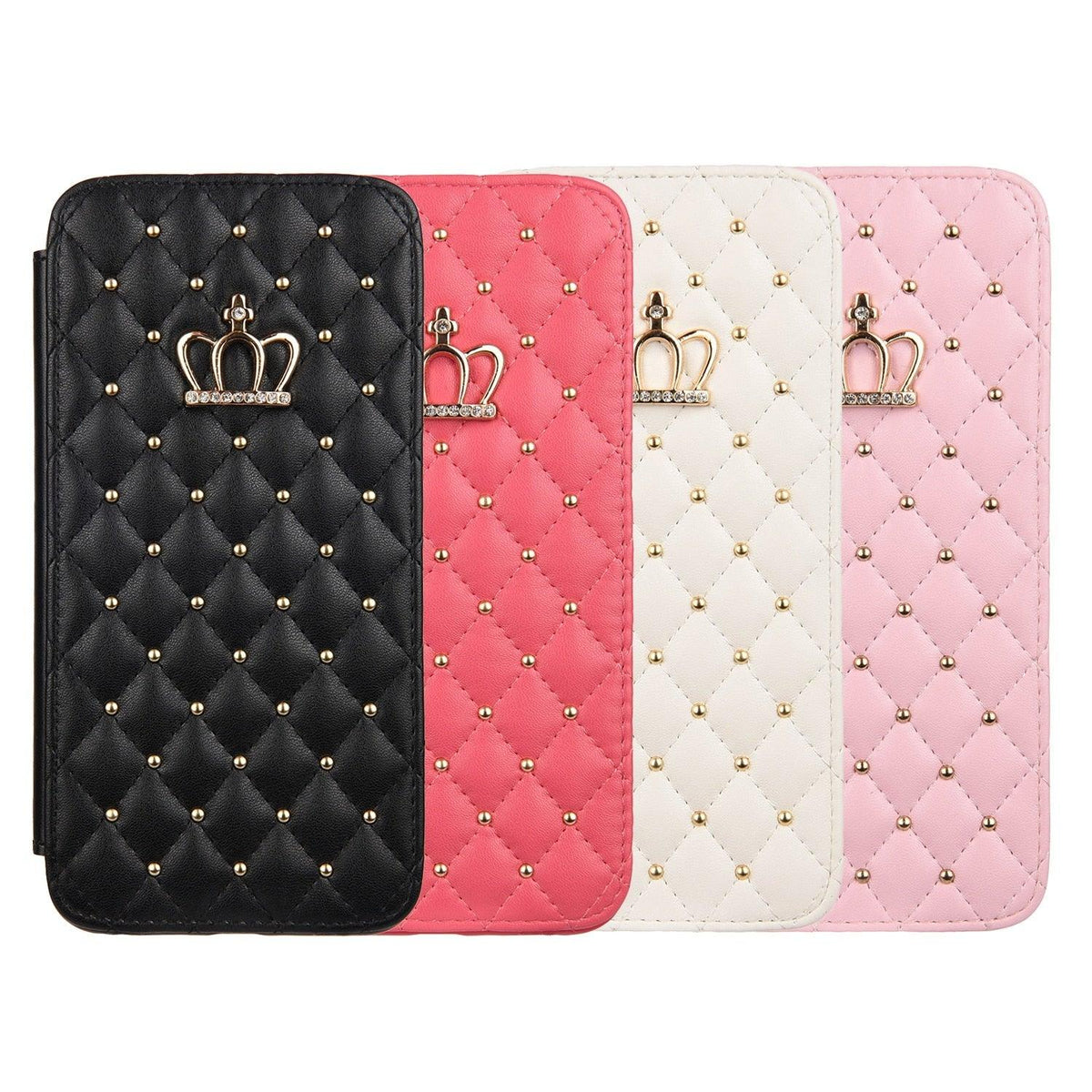 Cute Pink Wallet Flip Leather Phone Case For iPhone 14 13 12 Pro Max 11 Xr Xs X Cute Crown Cover For 7 8 Plus Card Shock Absorption Card Pocket Pocket Full Protection Horizontal Stand Function Leather Phone Case
