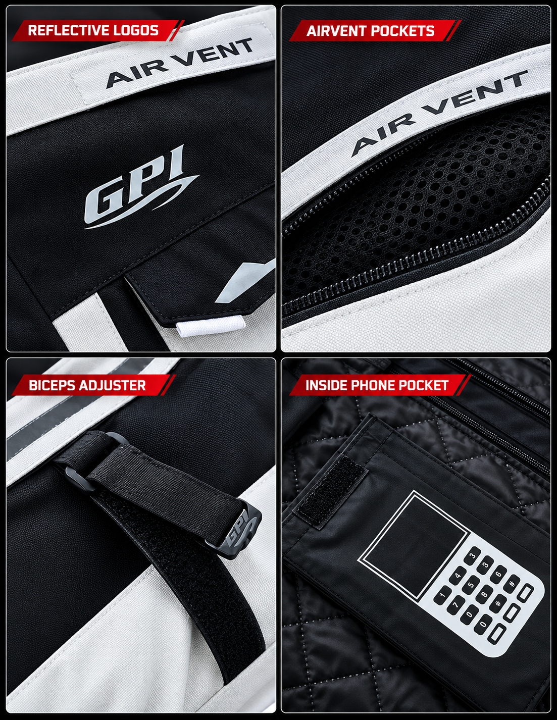 Men’s All-Season 7 Pockets Waterproof High Premium Quality Motorcycle Jacket – Beach/Black